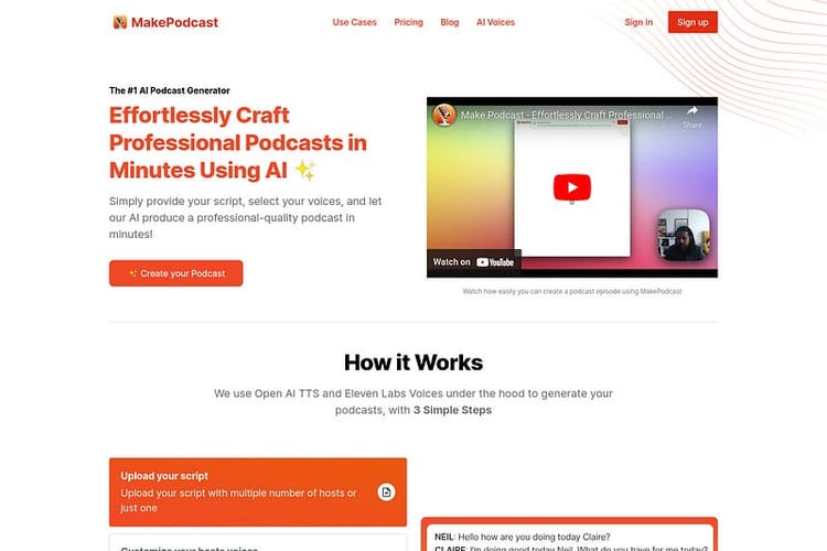 MakePodcast: Unlimited Access Effortless AI-Driven Podcast Creation